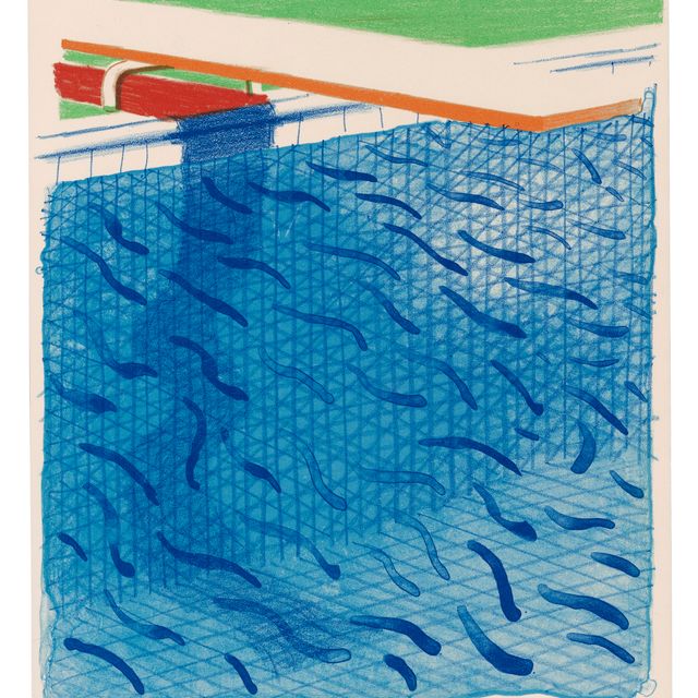 David Hockney — Бассейн, сделанный из бумаги и синих чернил для книги, от: Paper Pools