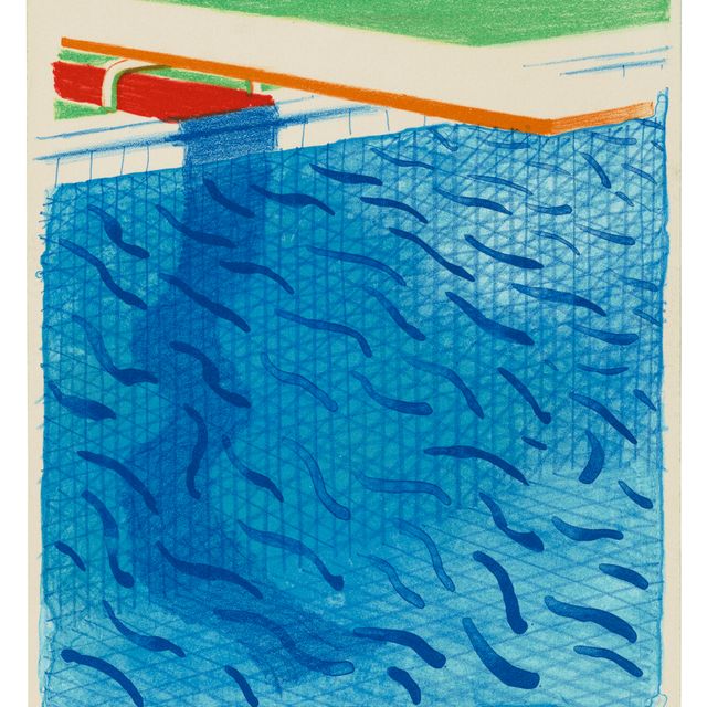 David Hockney — Бассейн, сделанный из бумаги и синих чернил для книги, из бумажных бассейнов