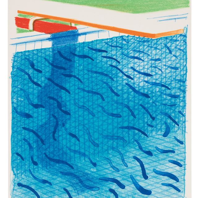 David Hockney — Бассейн, сделанный из бумаги и синих чернил для книги, от: Paper Pools