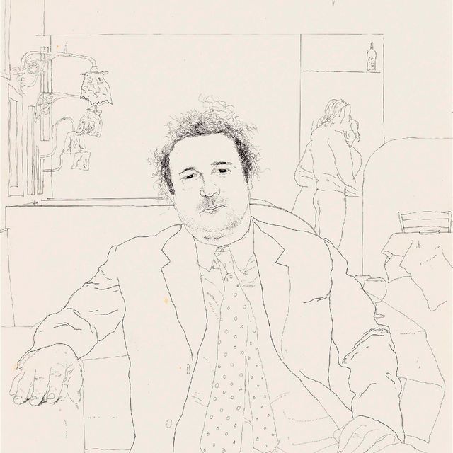 David Hockney — Питер Лэнган, сидящий в "Одине"