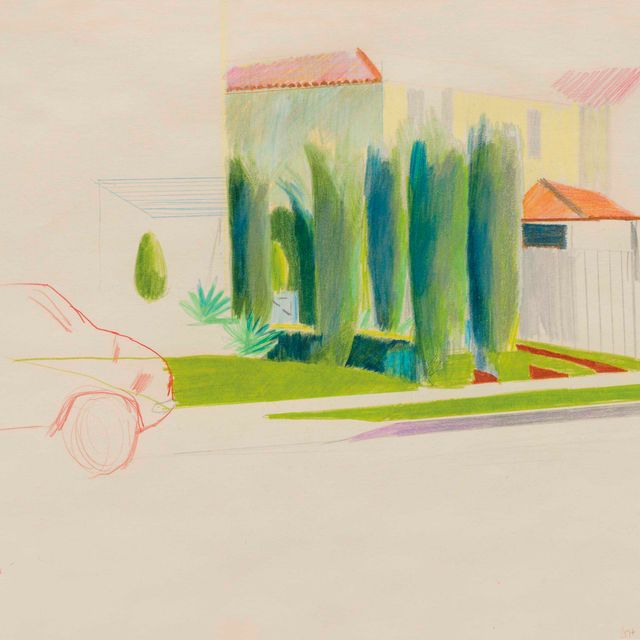 David Hockney — Шесть деревьев на подъездной дорожке, Лос-Анджелес