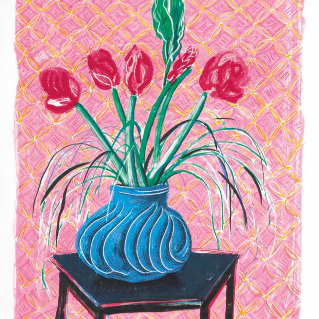 David Hockney — Амариллис в вазе, от: Moving Focus