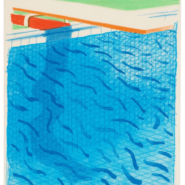 David Hockney — Пул, сделанный из бумаги и синих чернил для книги, от: Paper Pools