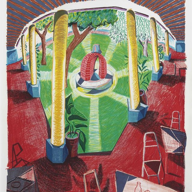 David Hockney — Вид на отель Well III со стороны: Движущийся фокус