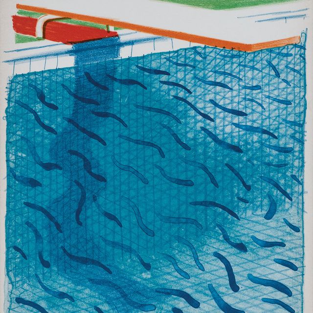 David Hockney — Бассейн, сделанный из бумаги и синих чернил для книги, от: Paper Pools