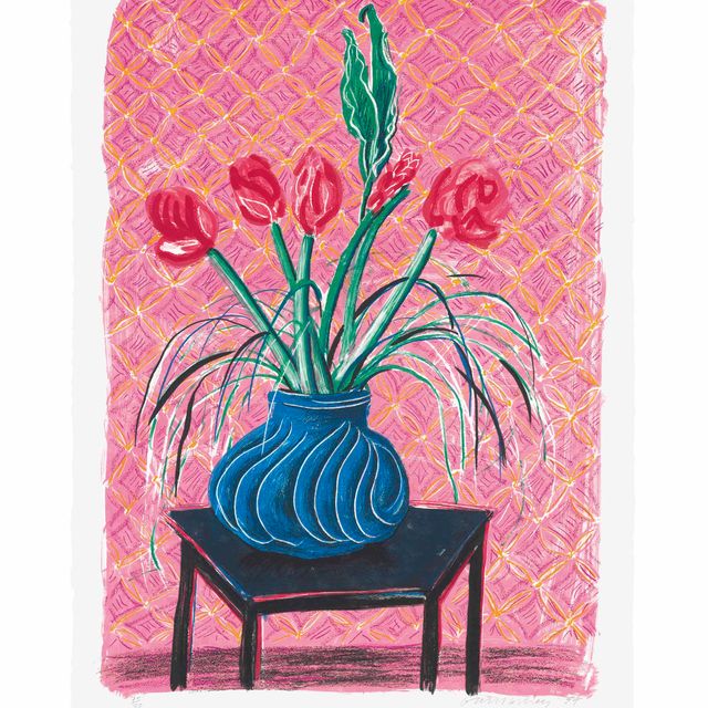 David Hockney — Амариллис в вазе, из движущегося фокуса
