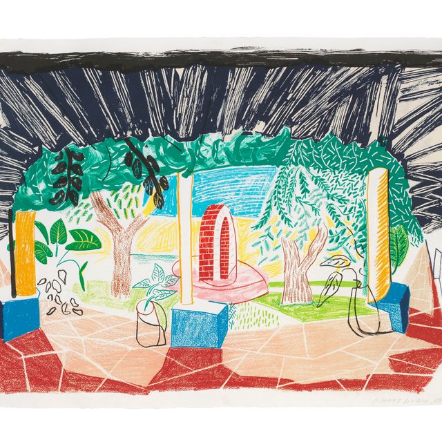 David Hockney — Вид на отель Well I с движущегося фокуса
