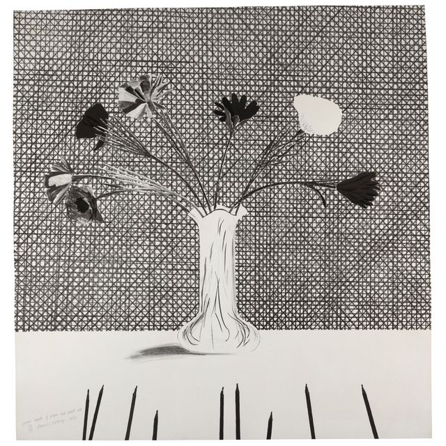 David Hockney — Цветы из бумаги и черной туши