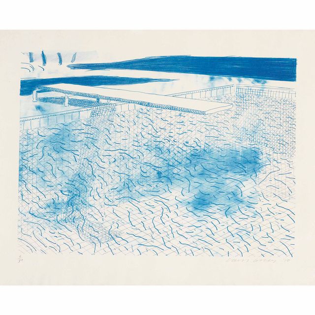 David Hockney — Литография на воде, выполненная из линий