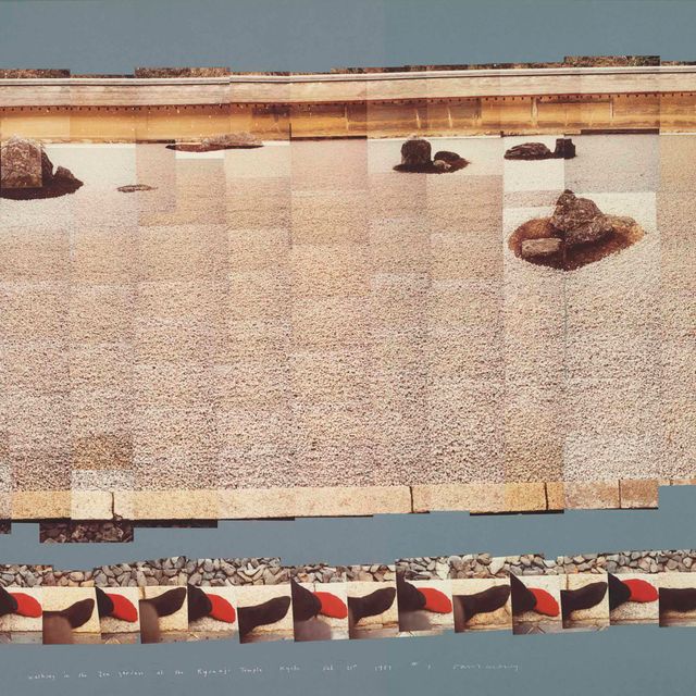 David Hockney — Прогулка в дзен-саду при храме Реандзи, Киото, 21 февраля 1983 года (стр. 104)
