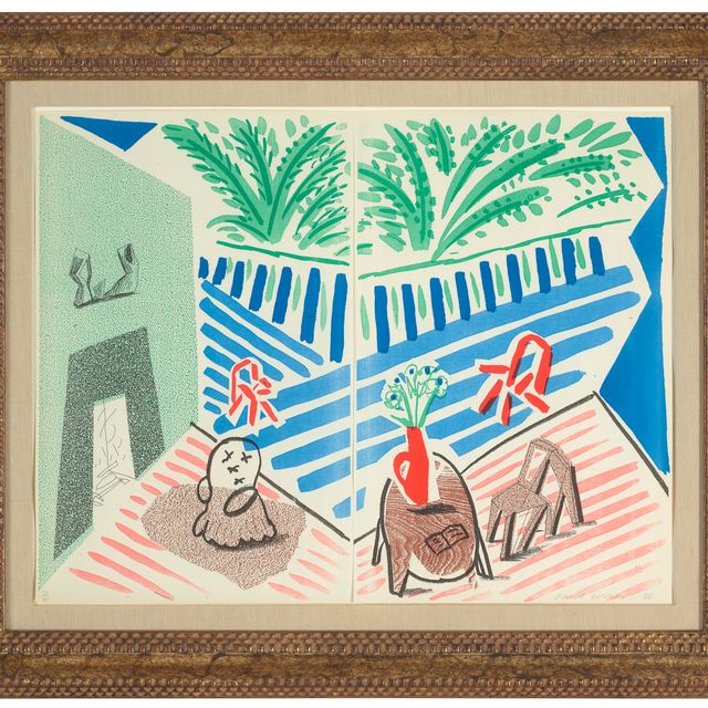 David Hockney — Гостиная и терраса, июль 1986 года