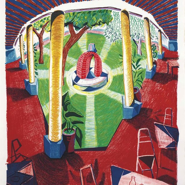 David Hockney — Вид на отель Well III с движущегося фокуса