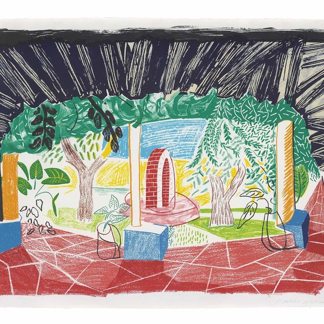 David Hockney — Вид на отель Well I со стороны: Движущийся фокус