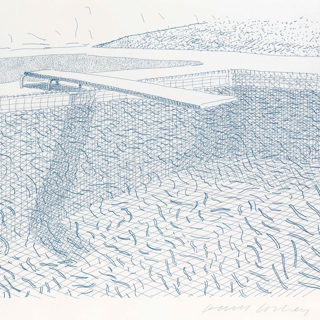 David Hockney — Литографская вода, выполненная из линий