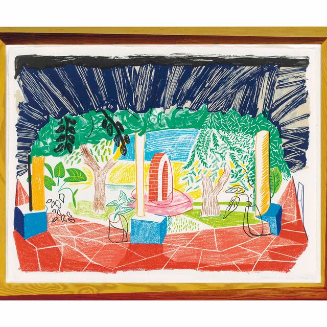 David Hockney — Вид на отель Well I со стороны: Движущийся фокус