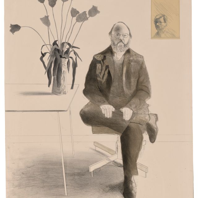 David Hockney — Генри, сидящий с тюльпанами, из серии "Друзья"
