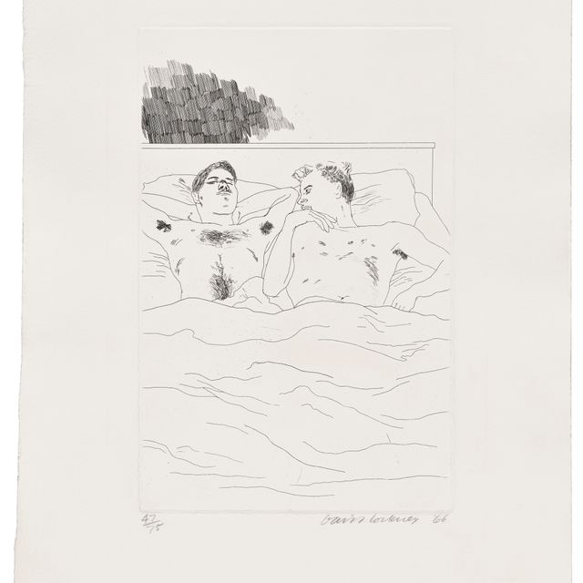 David Hockney — В унылой деревне, из: Иллюстраций к четырнадцати стихотворениям К.П. Кавафиса.