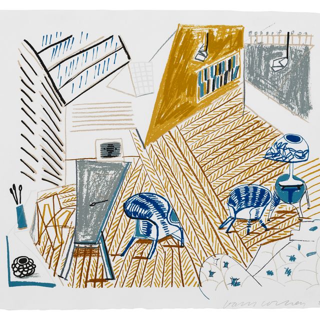 David Hockney — Студия в Пемброке с синими стульями и лампой от Moving Focus