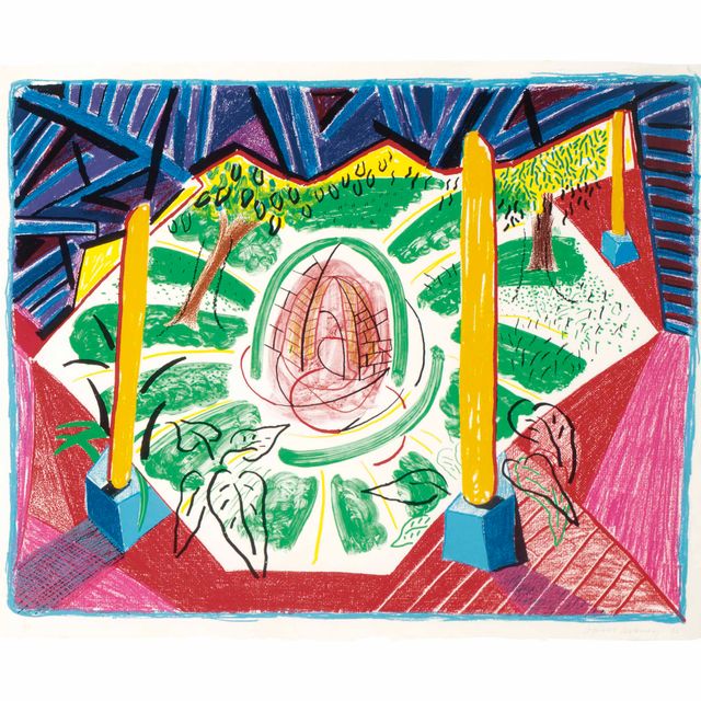 David Hockney — Вид на отель Well II с движущегося фокуса
