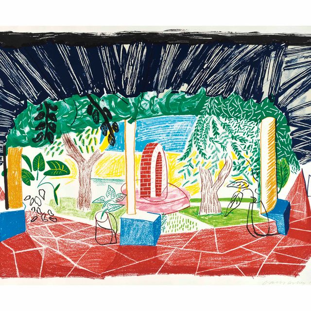 David Hockney — Вид из отеля Well I, с движущегося фокуса