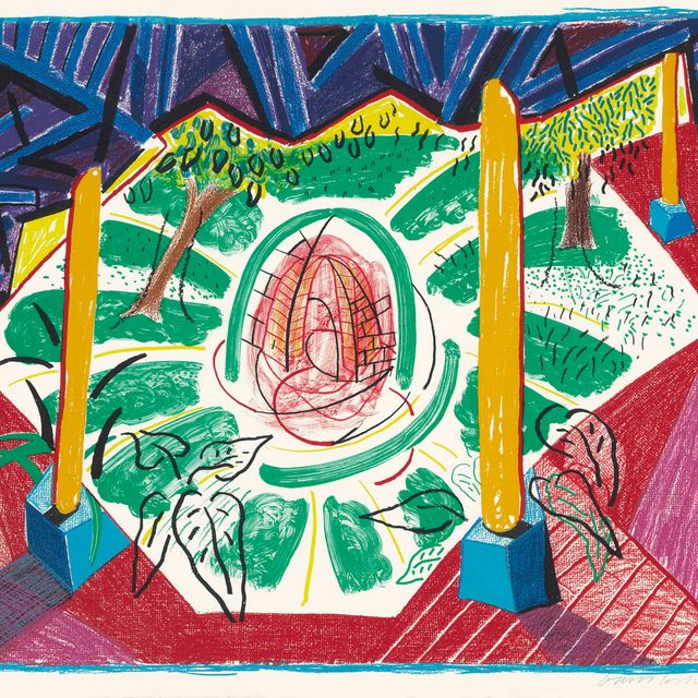 David Hockney — Вид на отель Well II с движущегося фокуса