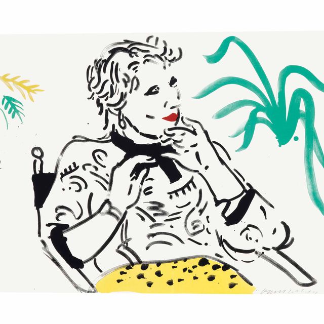 David Hockney — Селия с зеленым растением