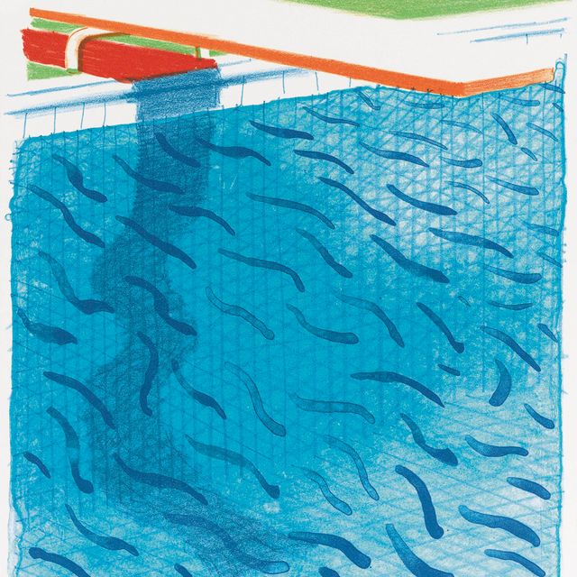 David Hockney — Бассейн, выполненный из бумаги и синих чернил для книги (к. 234)