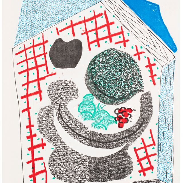 David Hockney — Ваза с фруктами, апрель 1986 года