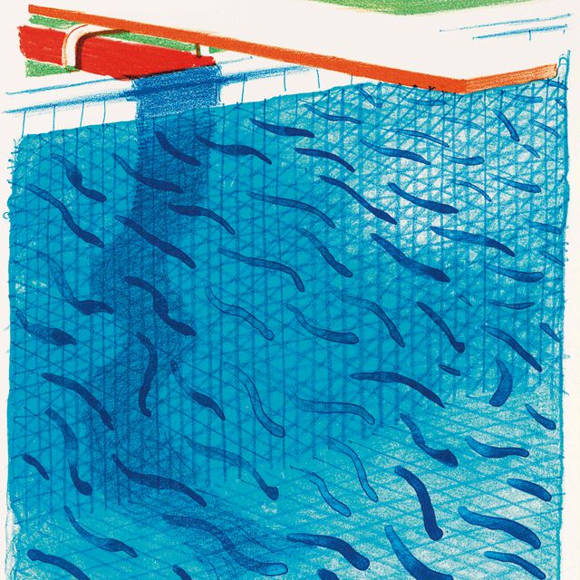 David Hockney — Бассейн, выполненный из бумаги и синих чернил для книги (Токио 234)