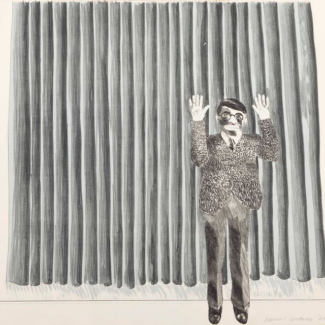 David Hockney — Фигура за занавеской