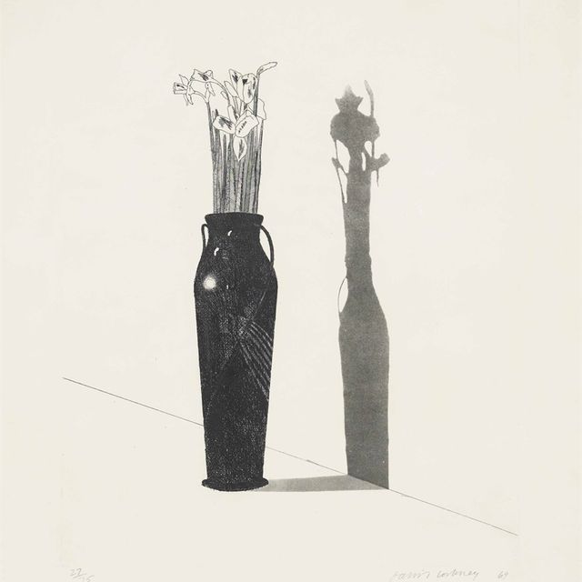 David Hockney — Ваза и цветы