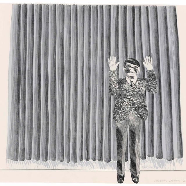 David Hockney — Фигура за занавеской