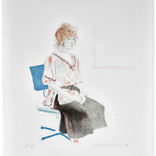 David Hockney — Селия сидела на офисном стуле