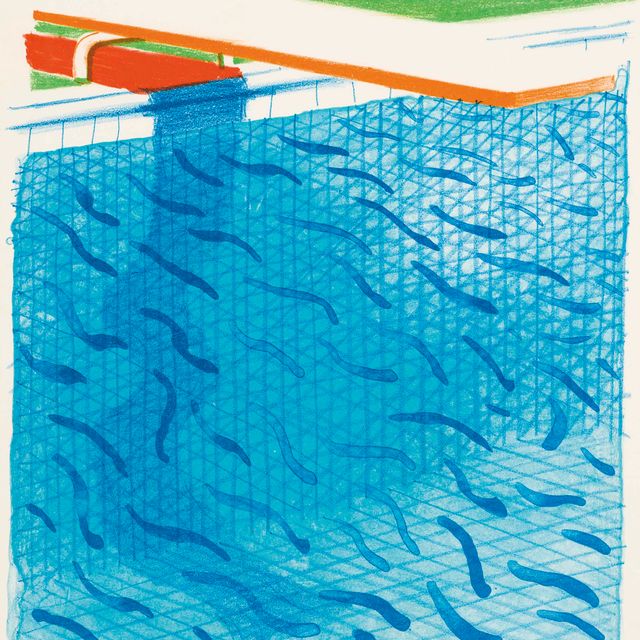 David Hockney — Бассейн, выполненный из бумаги и синих чернил для книги (Токио 234)