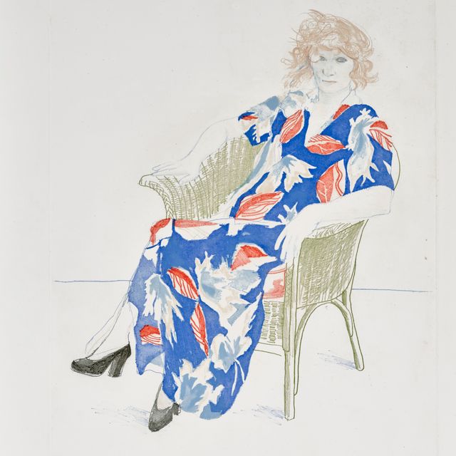 David Hockney — Селия в плетеном кресле