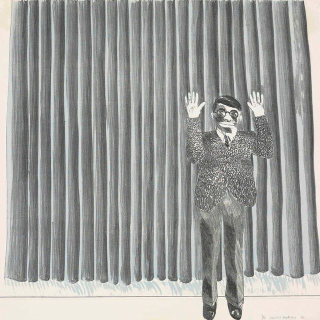 David Hockney — Фигура за занавеской