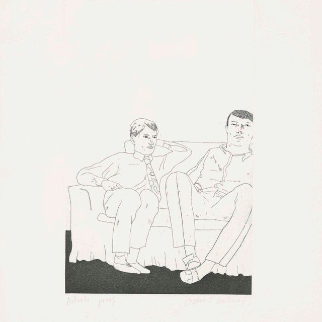 David Hockney — Без названия (Двое молодых людей на диване)