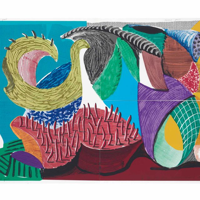 David Hockney — Шлица из четырех частей, выполненная из нескольких новых принтов