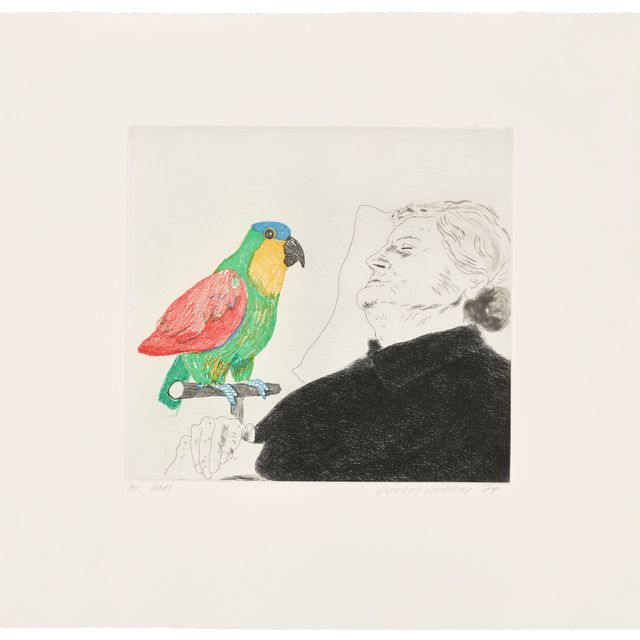 David Hockney — Фелиситэ спит с попугаем: иллюстрация к "Простому сердцу" Гюстава Флобера