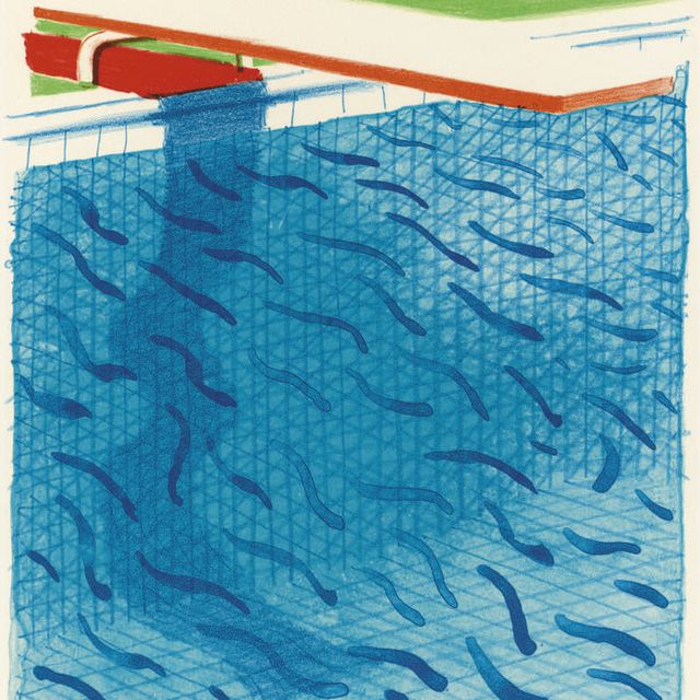 David Hockney — Пул, выполненный из бумаги и синих чернил для книги (T. 269; M.C.A.T. 234)