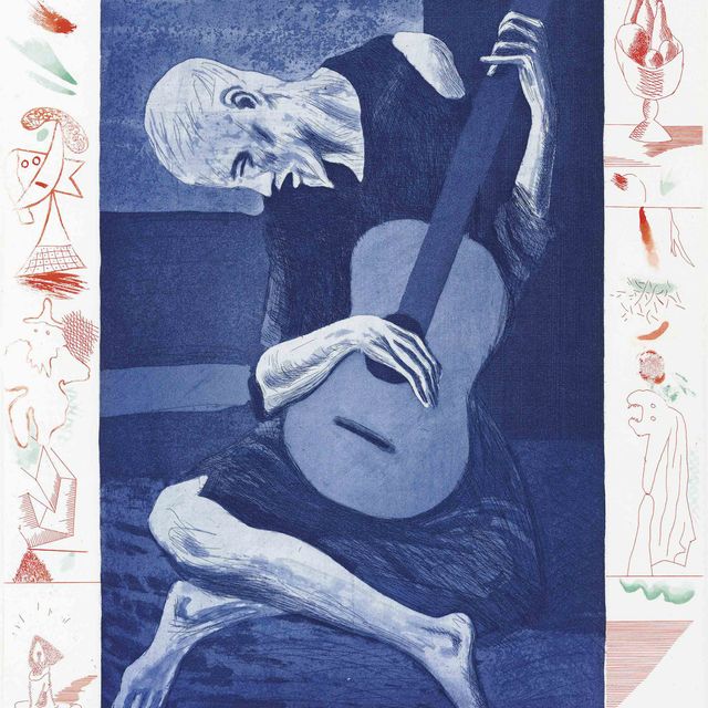 David Hockney — Старый гитарист из The Blue Guitar (S.A.C. 200; M.C.A.T. 179)