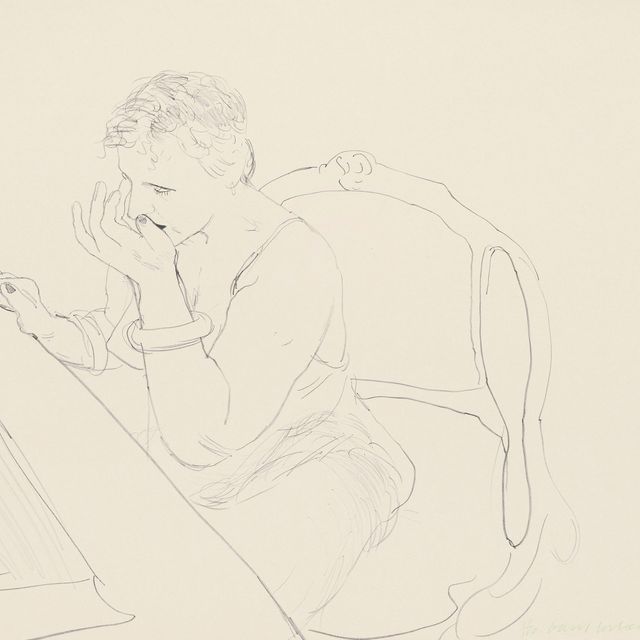 David Hockney — Селия поправляет ресницы