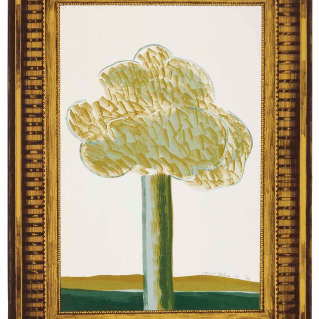 David Hockney — Картина с изображением пейзажа в изысканной золотой раме из Голливудской коллекции