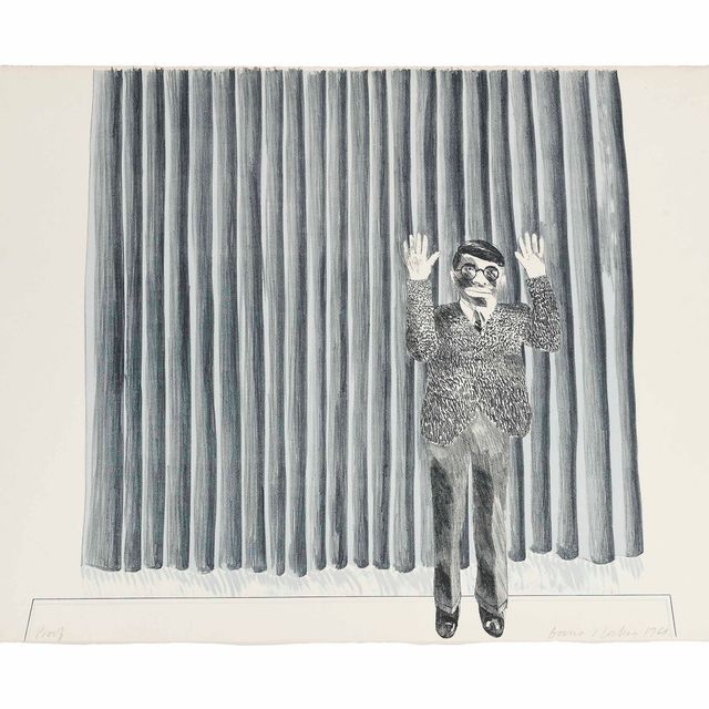 David Hockney — Фигура за занавеской