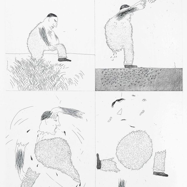 David Hockney — Он разорвал себя надвое, из: Шесть сказок (S.A.C. 108; Токио 105)