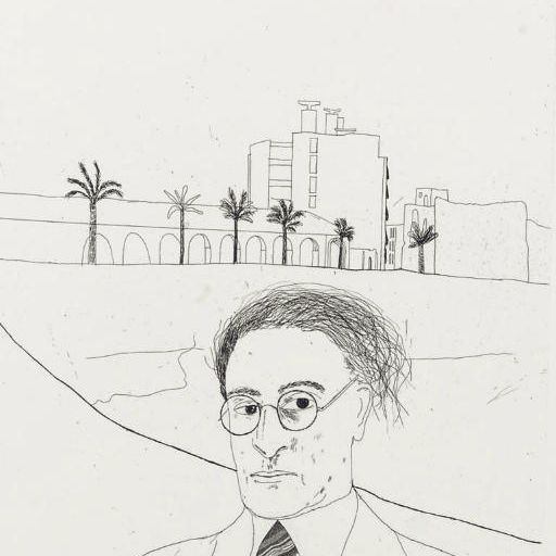 David Hockney — Иллюстрации к четырнадцати стихотворениям К.П. Кавафиса, Лондон, издание Alecto, 1966 (Шотландский художественный совет, 47-59; Музей современного искусства, Токио, 47-59; Alecto, 458-472)
