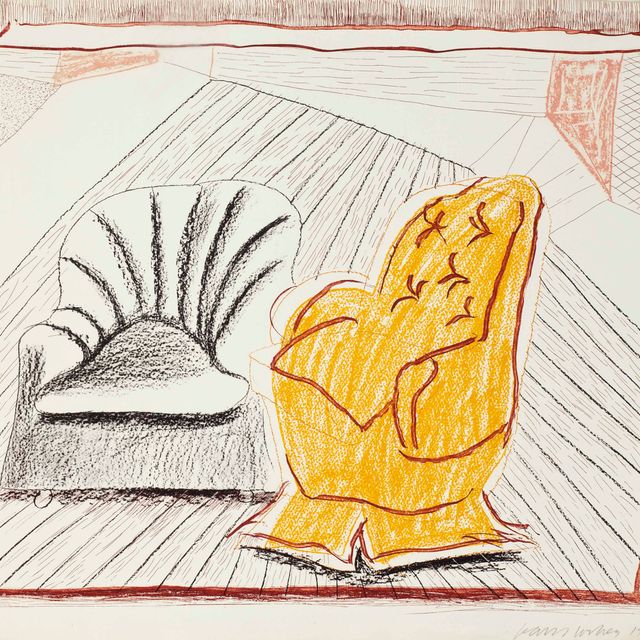 David Hockney — Изображение двух стульев, сделанное в режиме движущегося фокуса