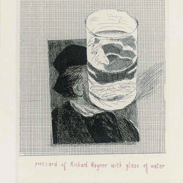 David Hockney — Открытка с изображением Рихарда Вагнера и стаканом воды (S.A.C. 154)