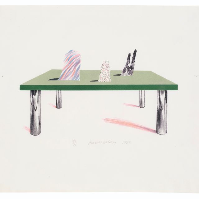 David Hockney — Стеклянный столик с предметами