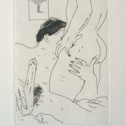 David Hockney — Эротическая гравюра из серии "Эротические искусства" (S.A.C. 172)